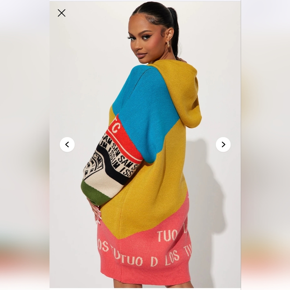Fashion Nova NWTs Los Moto Sweater Mini Dress - Picture 3 of 7